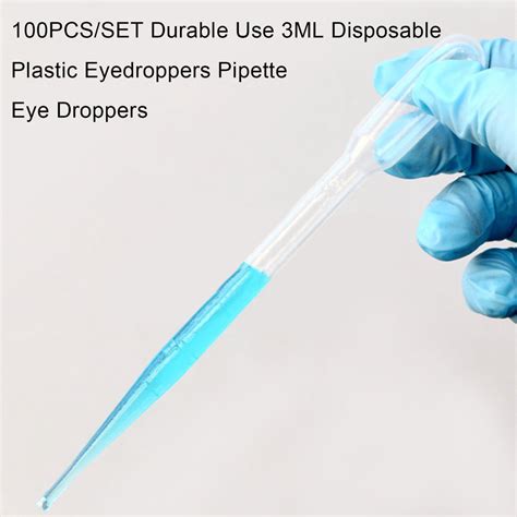100pcsset Durable Use 3ml Disposable Plastic Eyedroppers Pipette Eye