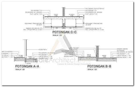 Download Gambar Kerja Detail Pola Lantai Rumah 2 Lantai Indie Architect
