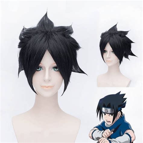 Naruto Uchiha Sasuke Black Short Styled Cosplay Wig Free Shipping