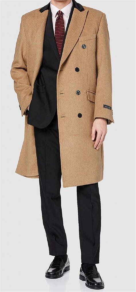 Double Breasted Camel Wool Overcoat Right Jackets