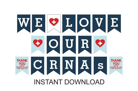 We Love Our Crnas Banner Printable Crna T Crna Week Banner