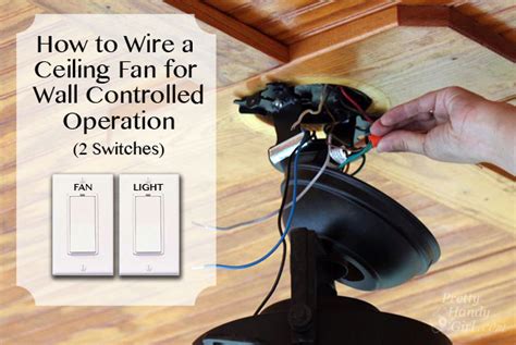 Need help wiring a ceiling fan with light, and using wall switch only to control the light. How to Install a Ceiling Fan - Pretty Handy Girl
