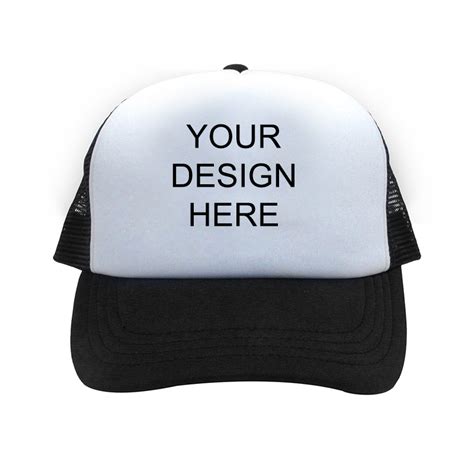 Custom Design Full Color Print Black Trucker Hat