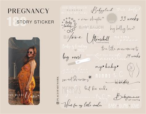 180 Instagram Story Sticker Pregnancy Baby Momlife Etsy