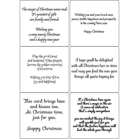 Peel Off Christmas Verses 5 Sticky Verses For Handmade Cards And Crafts