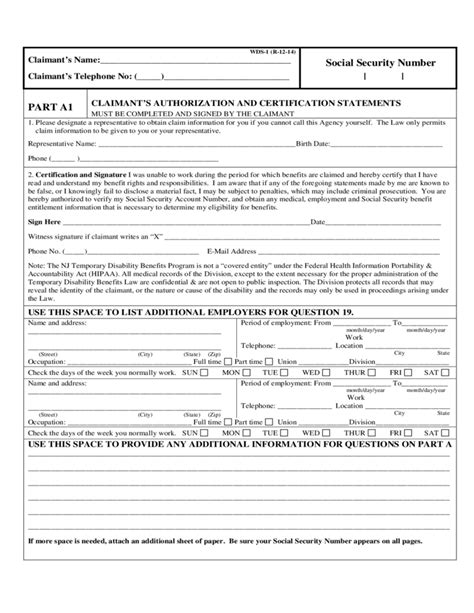 Application for disability insurance benefits. Claimant Rights and Responsibilities - New Jersey Free ...