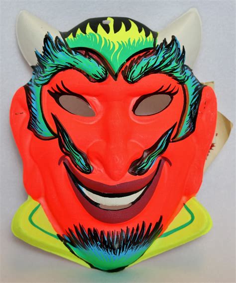 Vintage Devil Halloween Mask 1960s Zest Bar Demon Costume The Wild Robot
