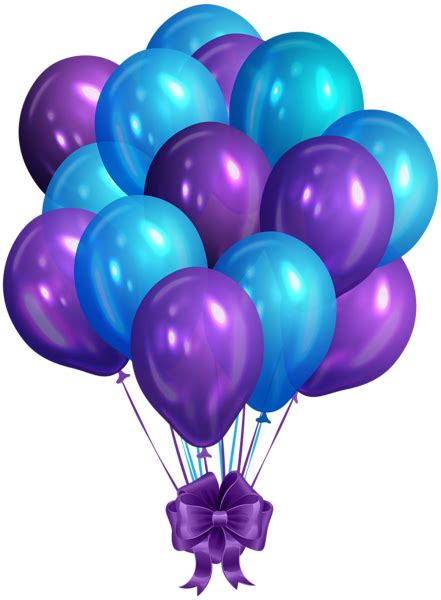 Blue Purple Bunch Of Balloons Clip Art Png Image Happy Birthday