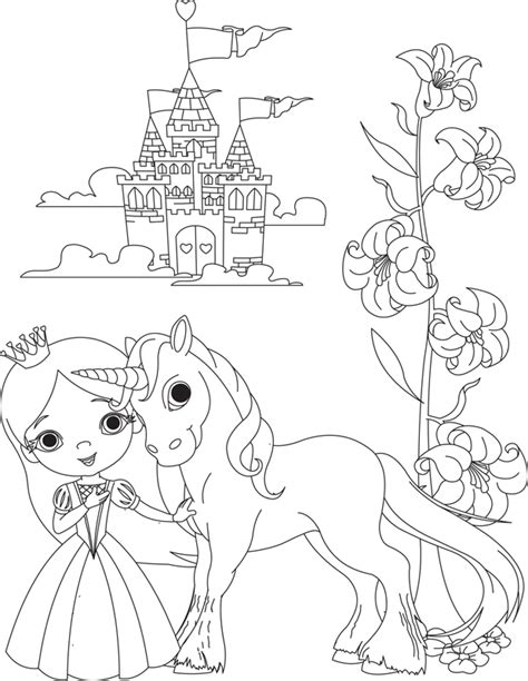 Prinzessin Pintar Tegninger Ausmalbilder Coloriage Malvorlagen Pferd