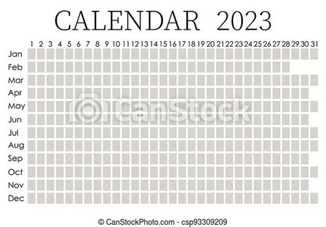 2023 Calendar Planner Corporate Design Week Isolated Black And White