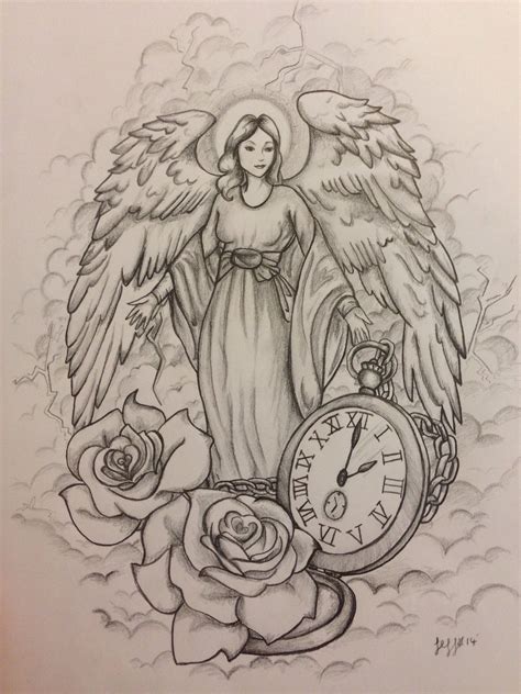 Guardian Angel Tattoo Design Commission By Jeffica Alice Guardian