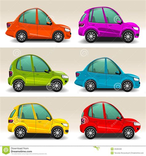Colorful Cartoon Cars Vector Stock Vector Image 45595426