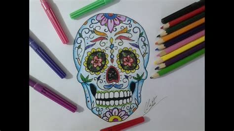 Como Desenhar Uma Caveira Mexicana How To Draw A Mexican Skull Youtube