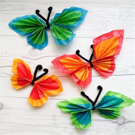 Tissue Paper Butterfly Mobile Craft Make And Takes Tissue Paper