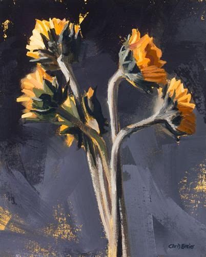 Daily Paintworks Mini Sunflowers Original Fine Art For Sale