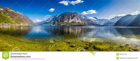 Crystal Clear Mountain Lake In Alps Hallstatt Stock Image Image Of