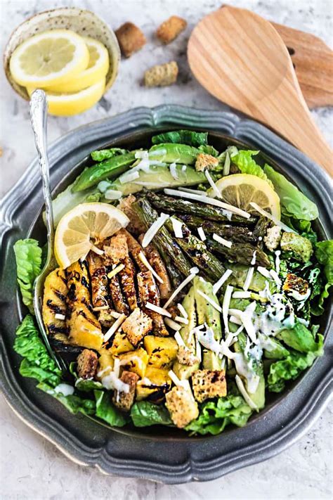 Made with pasta, chicken, vegetables, homemade light caesar dressing and parmesan. Grilled Pineapple Teriyaki Chicken Caesar Salad - Life Made Sweeter