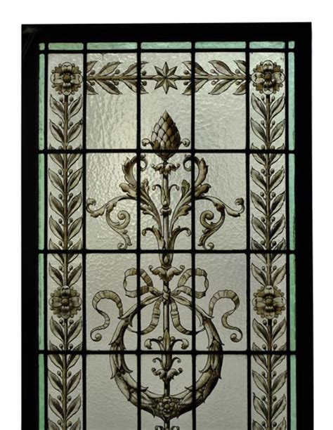 Pair Of Antique Stained Glass Windows With Neo Renaissance Style Decor