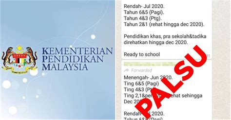 Namun, bagi orang awam mungkin berlaku. Takwim sekolah 'Whatsapp' PALSU- KPM - Lubuk Maklumat Press