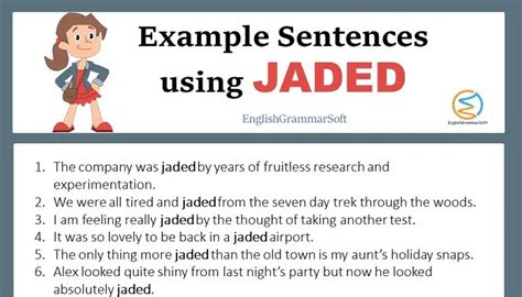 50 Example Sentences Using Jaded Englishgrammarsoft