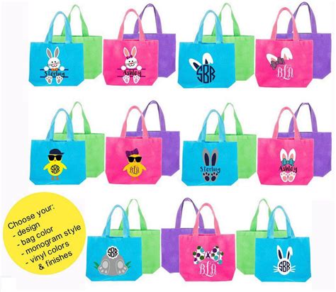 Monogram Easter Bag | Monogram Easter Basket | Personalized Easter bag | Monogram Easter bag ...
