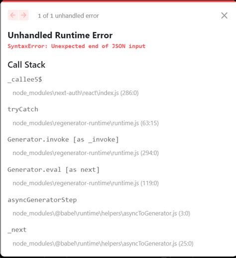 Javascript Unhandled Runtime Error Syntaxerror Unexpected End Of