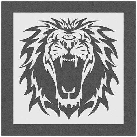 Lion Roaring Grande Stencil Stencilmonkey