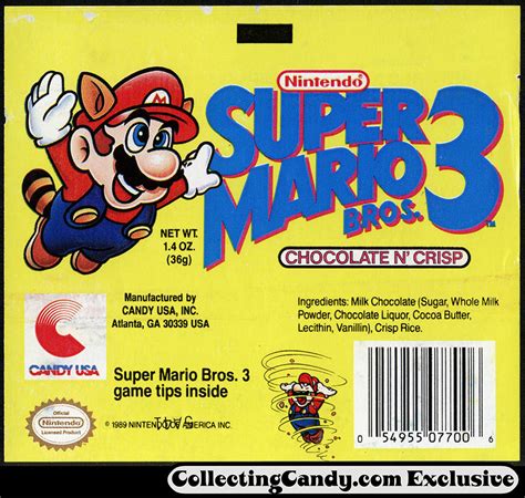 A Trio Of Super Mario Bros 3 Chocolate Bars From 1990