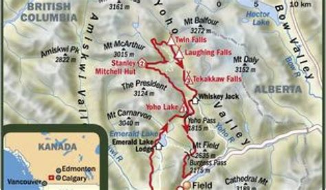 Emerald Lake Canada Map Kanada In Vier Etappen Durch Den Yoho National
