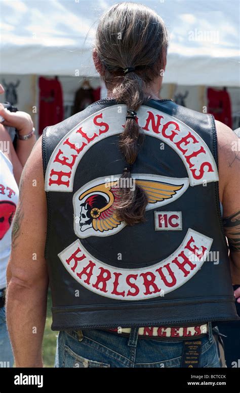 A Member Of The Hells Angels Motorcycle Club Stock Photo Alamy