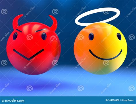 Ángel Y Emoji Del Diablo Stock De Ilustración Ilustración De Sondeo