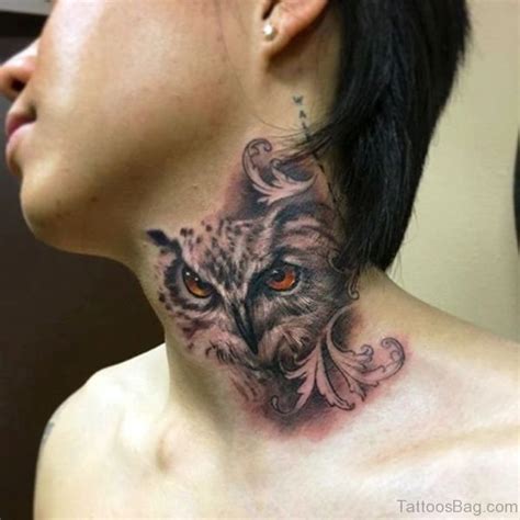 64 Attractive Owl Tattoos On Neck