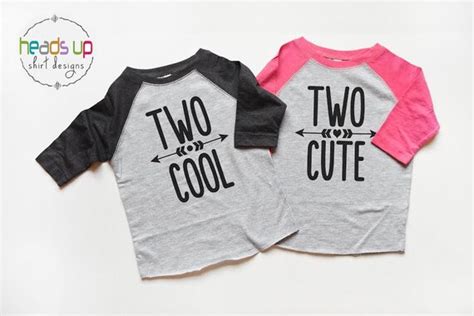 Twins Two Birthday Shirts Raglan Boygirl By Headsupshirtdesigns