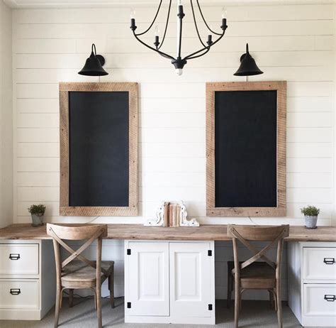 One of the best farmhouse home office ideas begins with the perfect desk. Big chalk boards with sayings take up a lot of room and ...