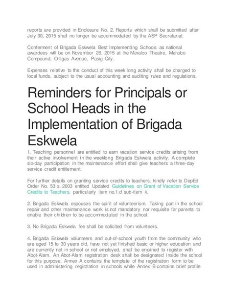 Implementing Brigada Eskwela 2015