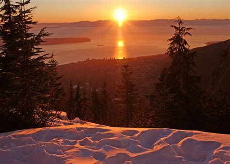 Grouse Mountain Sunset Photo And Image North America Canada The West