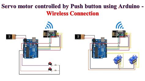 Servo Motor Controlled By Push Button Using Arduino And Transceiver