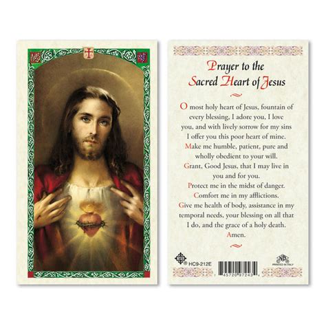 Prayer To The Sacred Heart Of Jesus The Catholic T Store