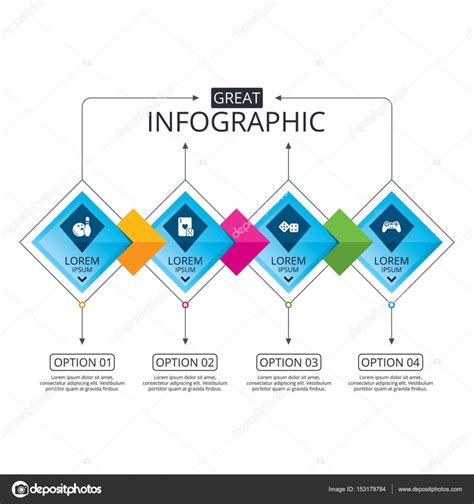 Infographic Flowchart Template — Stock Vector © Blankstock 153179784