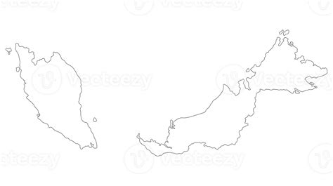 Malaysia Map Map Of Malaysia In White Color 33034026 Png