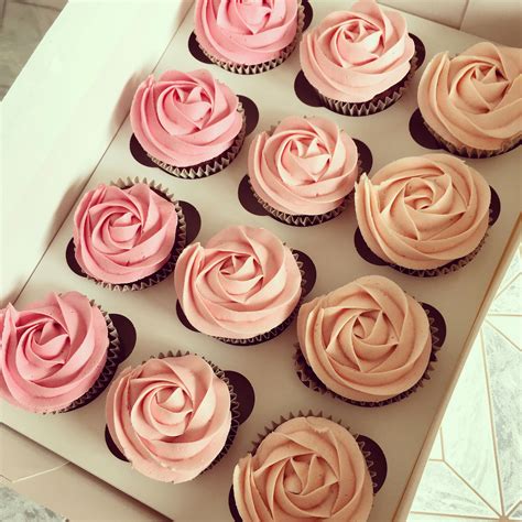 Pink Cupcakes Rose Cupcakes Ombré Cupcakes Christening Cupcakes