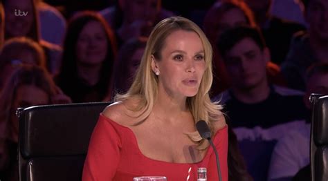 Amanda Holden Wows Bgt Viewers As Cleavage Spills From Curve Skimming