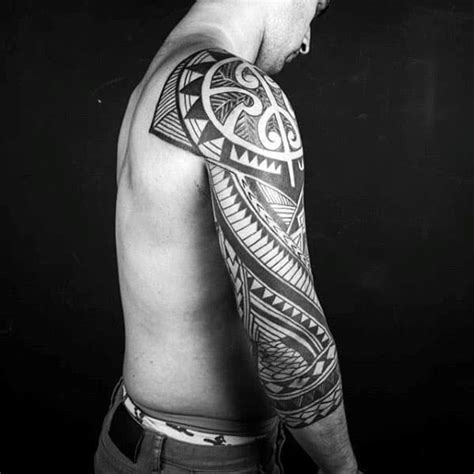 40 Polynesian Sleeve Tattoo Designs For Men Tribal Ink Ideas Sleeve