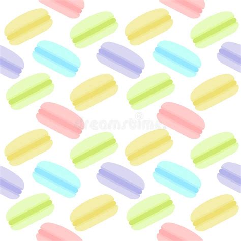 Colorful Macaron Seamless Pattern On White Background Stock Vector