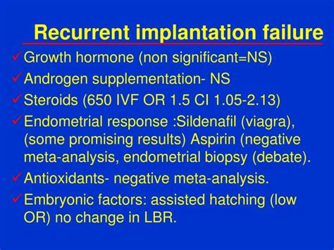 Ppt Low Molecular Weight Heparin And Recurrent Implantation Failure