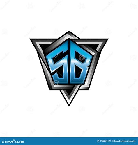 Sb Blue Light Logo Monogram Geometric Design Stock Vector