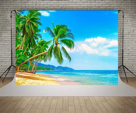 Abphoto Polyester 7x5ft Photography Backdrops Sea Beach Backdrop
