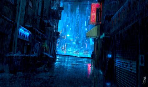 City Background Anime Dark Icerem