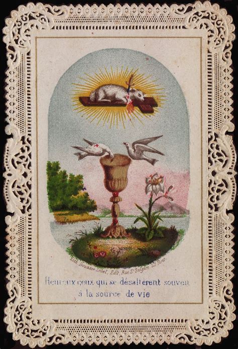 The Holy Eucharist Antique Holy Card Vintage Holy Cards Holy Cards