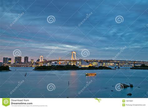 Odaiba Rainbow Bridge Tokyo Stock Image Image Of Rainbow